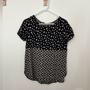 Bohme navy and cream patterned top.